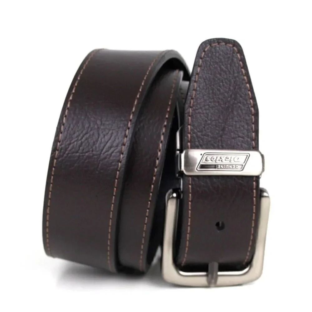 Dickies BLACK BROWN GENUINE LEATHER 1 3/8"Wd CASUAL DRESS RVRSBL BELT Sz 34 (E35